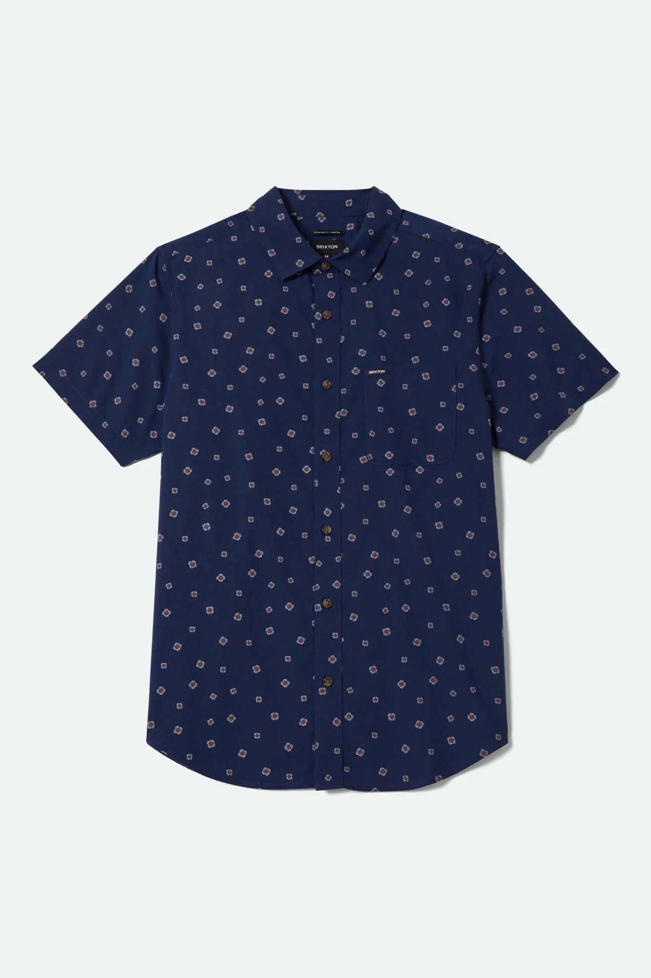 Charter Print Short Sleeve Woven - Midnight Blue Geo