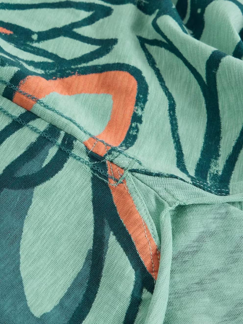 Clara Long Sleeve Tee - Teal Print