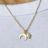 Orcino Horn Necklace With Pearl