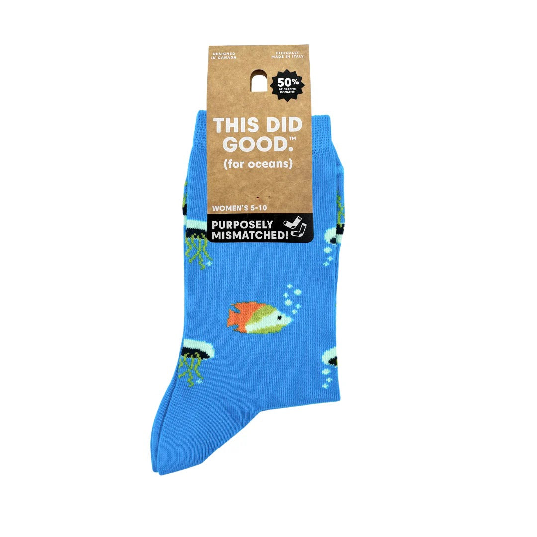 Ocean Life This Did Good Mismatched Sock