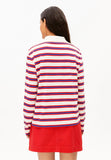 Stripe Polo Longsleeve - Light Oatmilk/Mars Red/Dynamo Blue