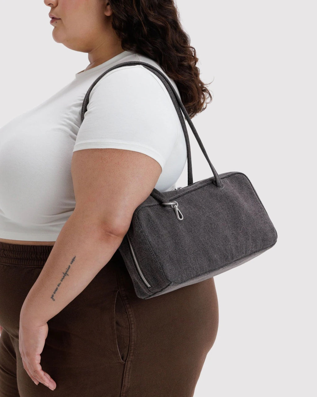 Denim Bowler Bag - Washed Black