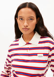 Stripe Polo Longsleeve - Light Oatmilk/Mars Red/Dynamo Blue