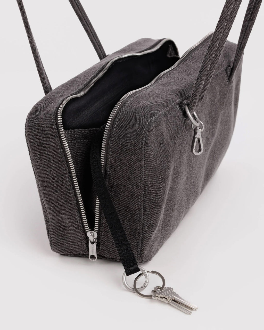 Denim Bowler Bag - Washed Black