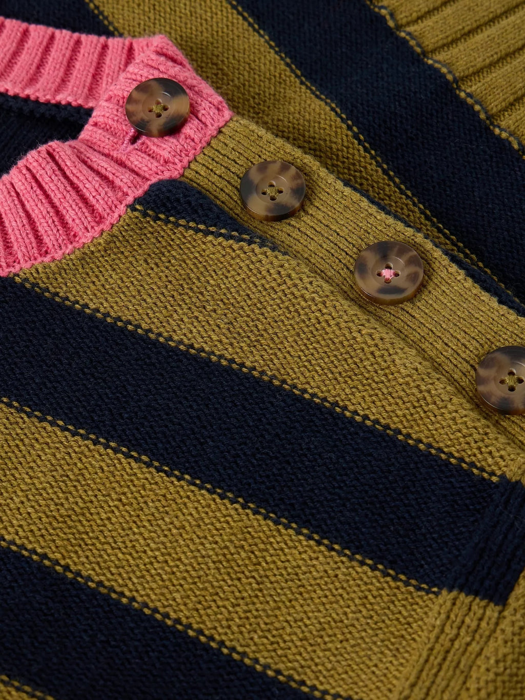 Bea Button Cotton Jumper - Green Multi
