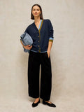 Katie V Neck Cardigan - Navy Multi