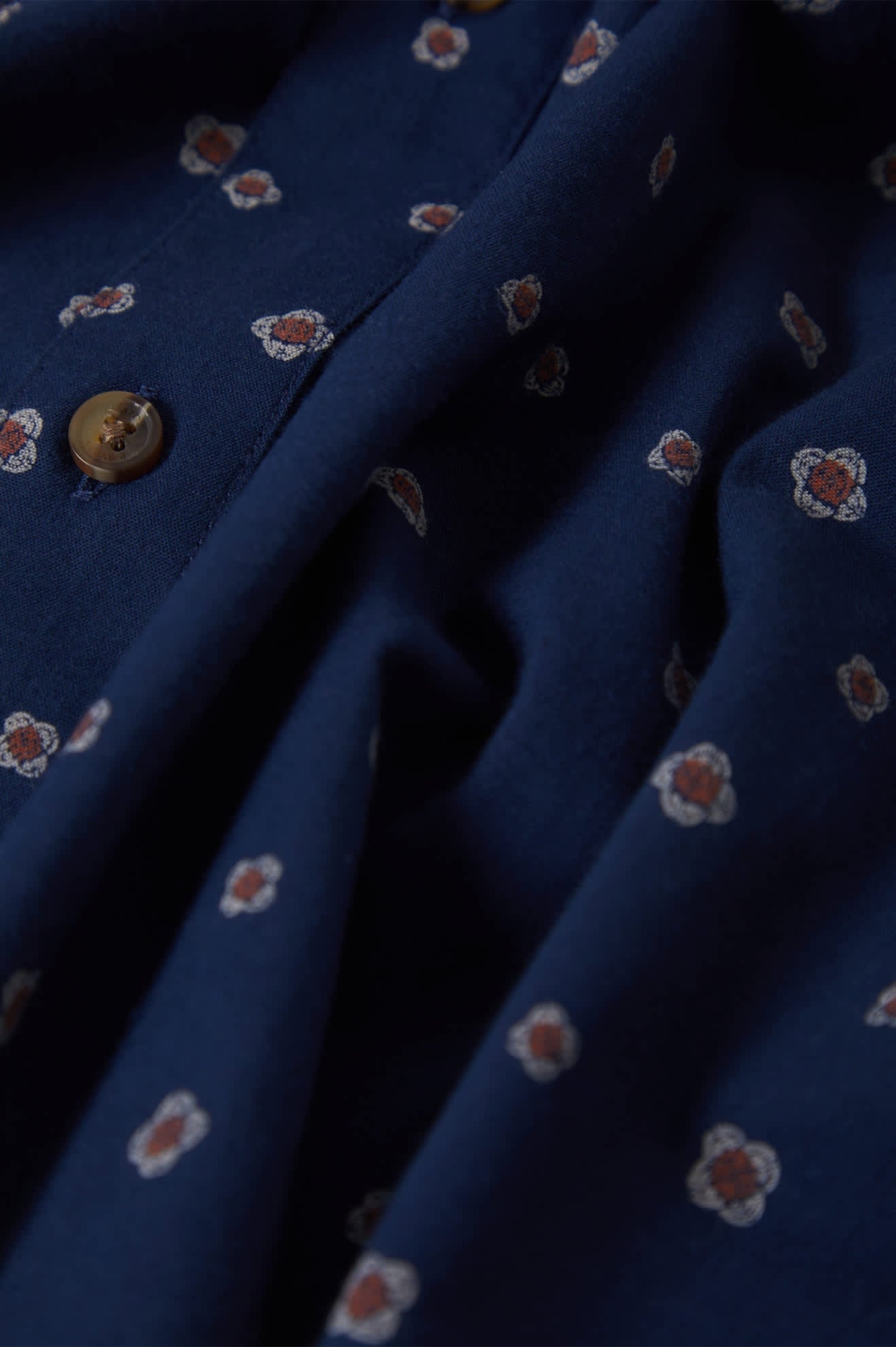 Charter Print Short Sleeve Woven - Midnight Blue Geo
