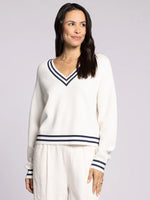 Rebecca Sweater - Ivory/Navy