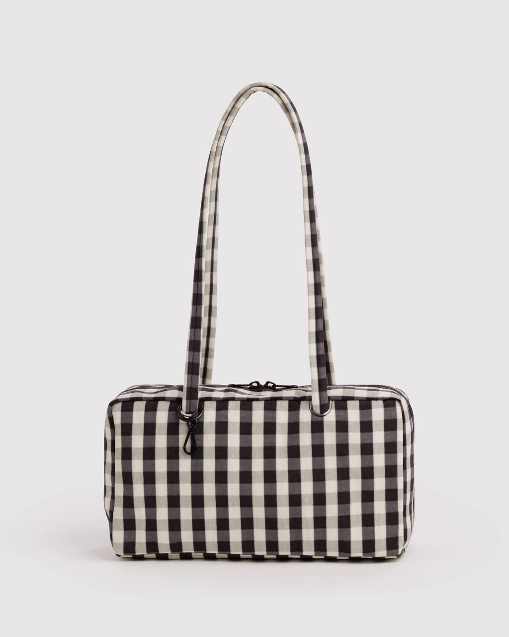Nylon Bowler Bag - Black & Cream Gingham