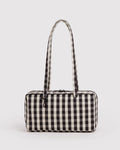 Nylon Bowler Bag - Black & Cream Gingham