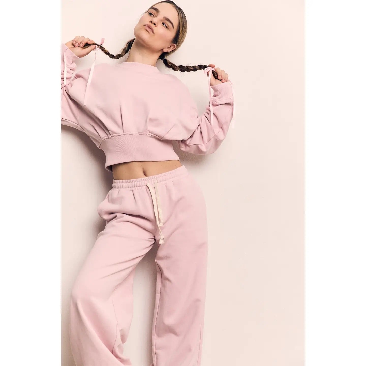 Organic Cotton Terry Cropped Balloon Sweatshirt AAD700