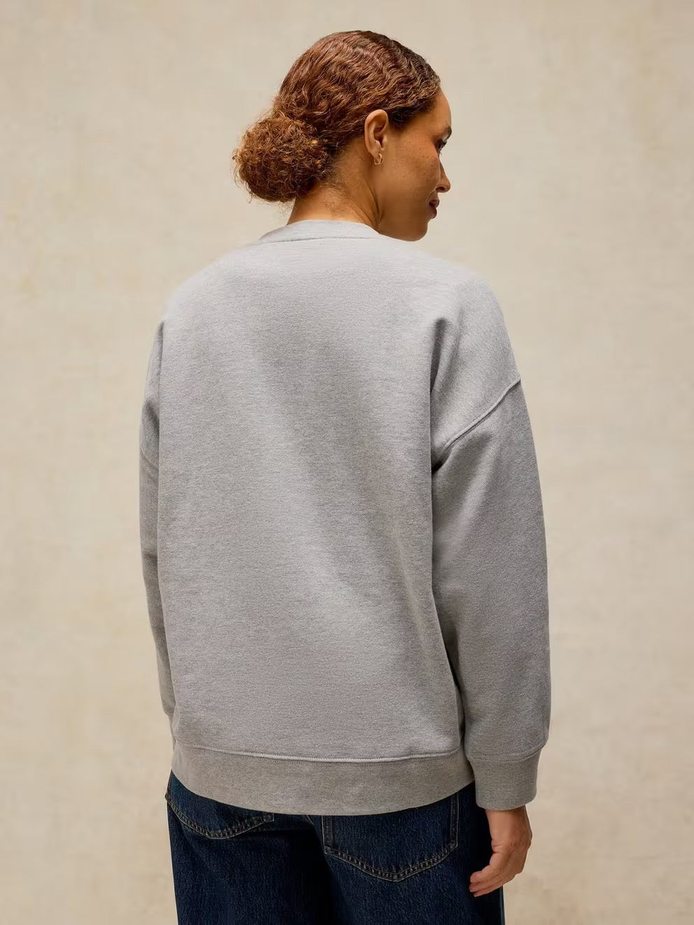 Cleo Longline Graphic Sweatshirt - Grey Marl
