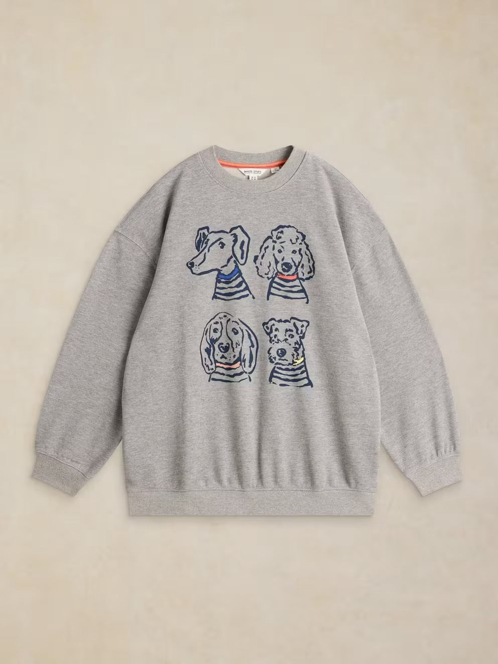 Cleo Longline Graphic Sweatshirt - Grey Marl