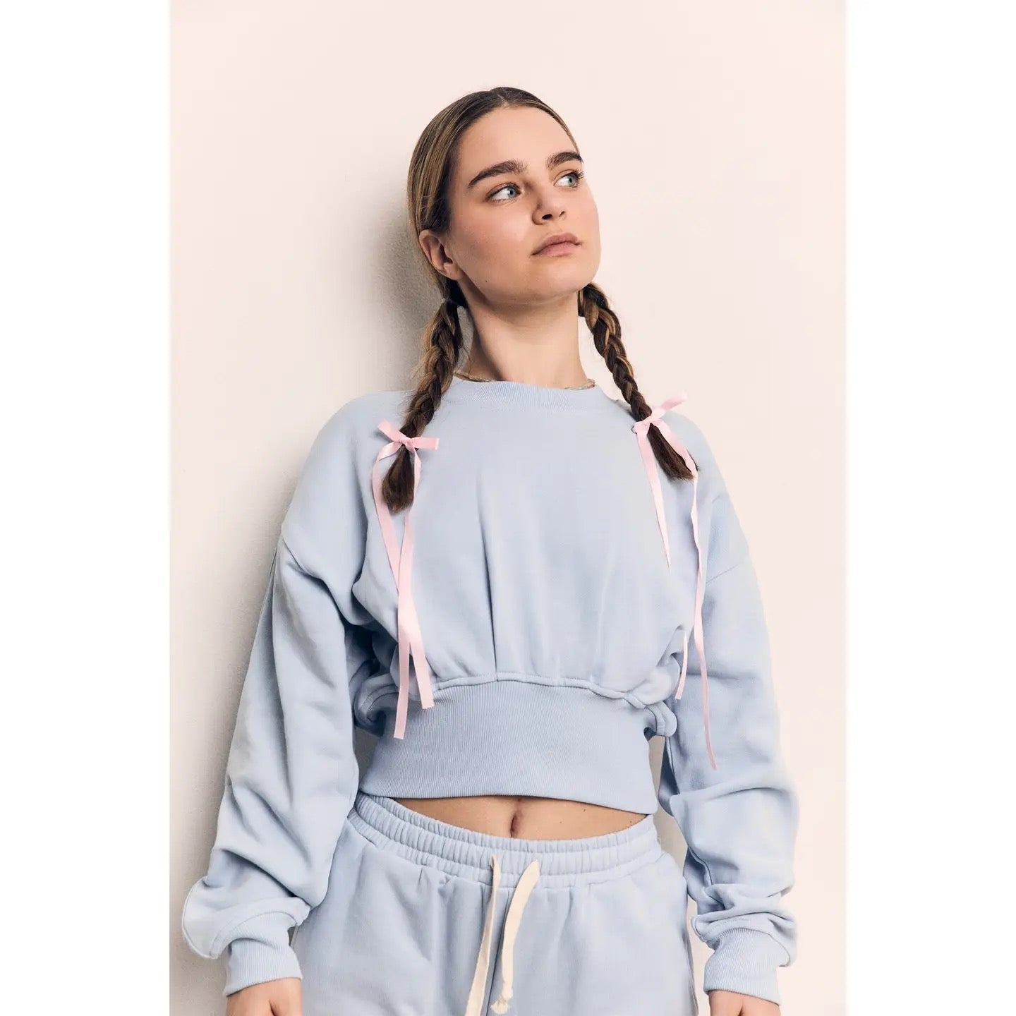 Organic Cotton Terry Cropped Balloon Sweatshirt AAD700