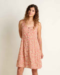 Manzana Tiered Tank Dress - Dusty Cedar Print