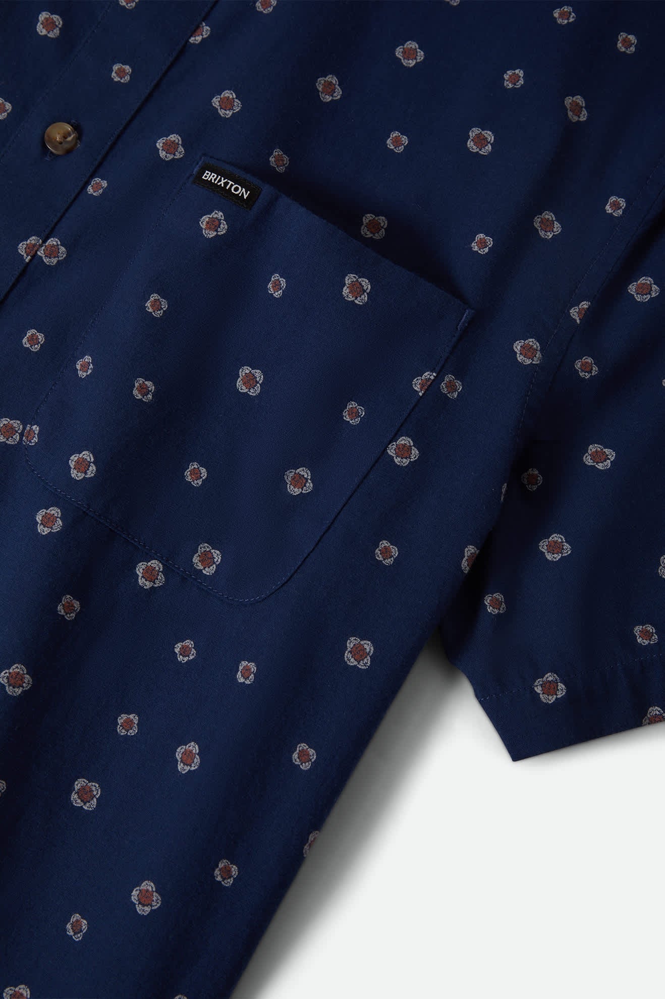 Charter Print Short Sleeve Woven - Midnight Blue Geo