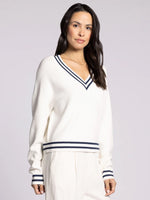 Rebecca Sweater - Ivory/Navy