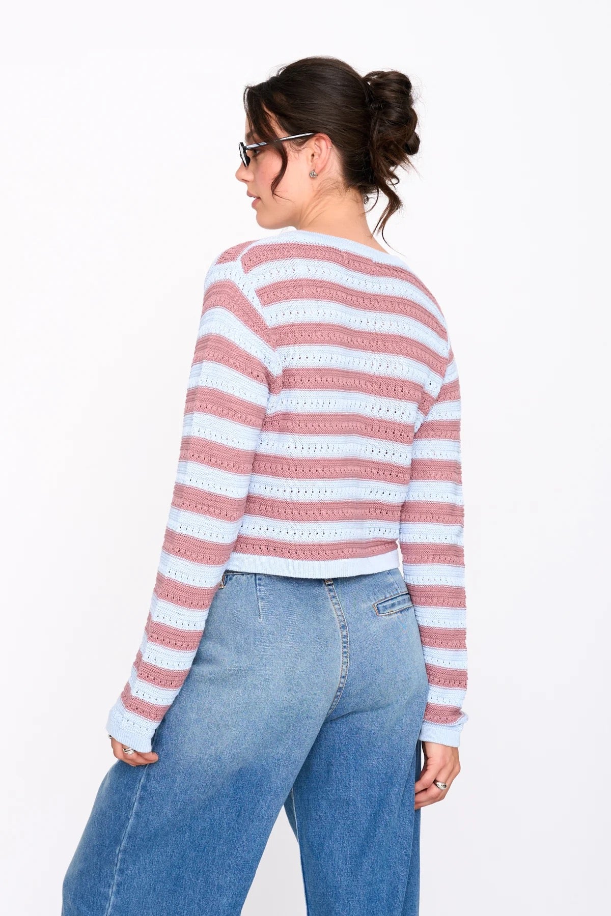 Striped Cardigan - Blue/Red