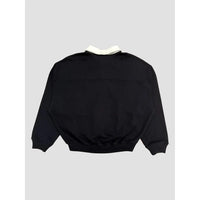 Collared Oversized Sweatshirt AAB486 - Black