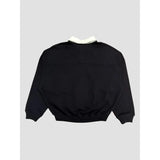 Collared Oversized Sweatshirt AAB486 - Black