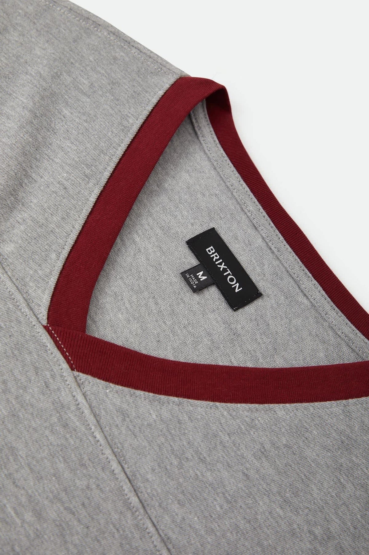 Brixton Football Tee - Heather Grey/Maroon