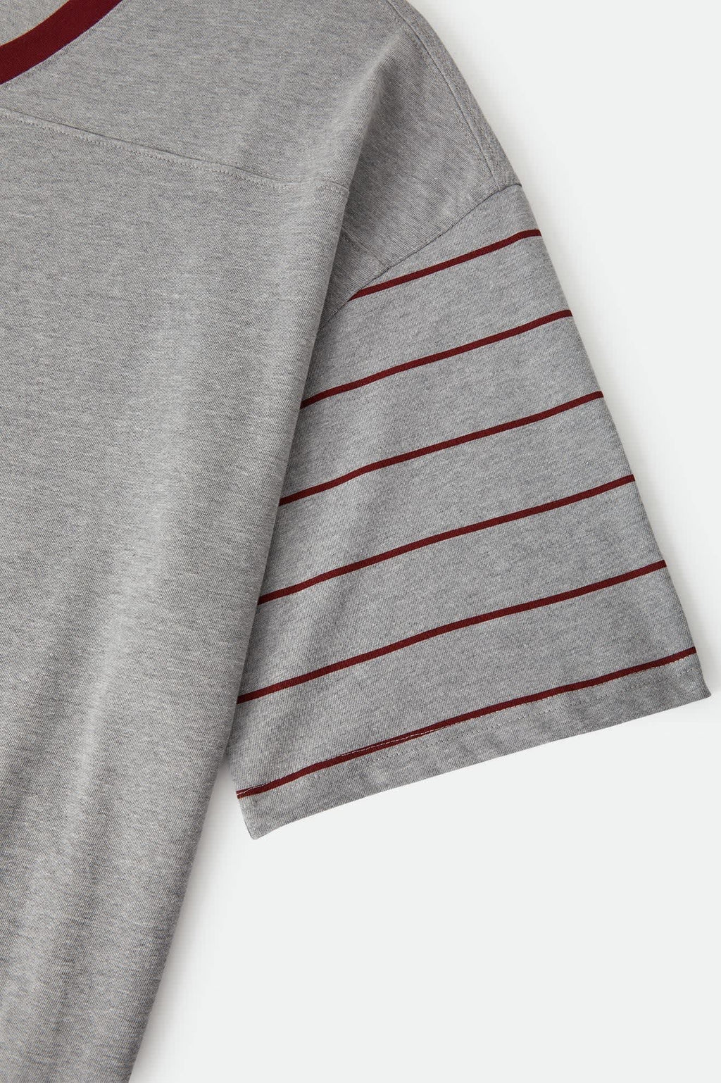 Brixton Football Tee - Heather Grey/Maroon
