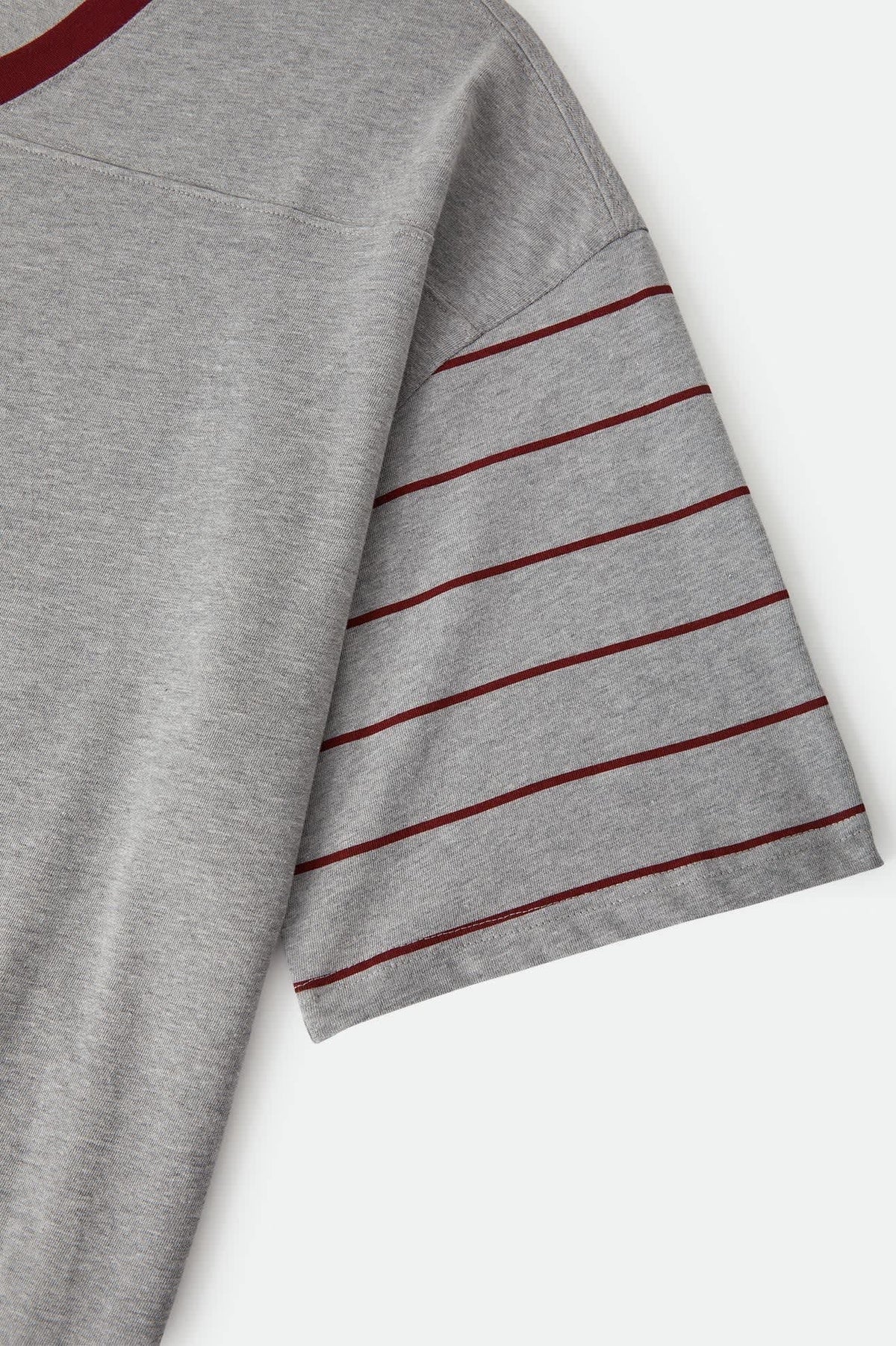 Brixton Football Tee - Heather Grey/Maroon