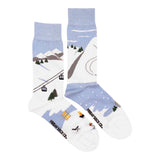 Ski Scene Mismatched Socks M