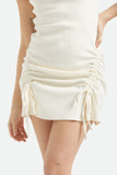 Ribbed Cinch Dress - Off White