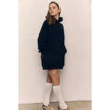 Organic Cotton Terry Hoodie Dress - Black