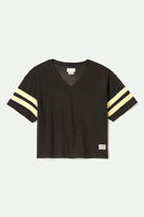 Varsity Football Mesh T Shirt - Washed Black