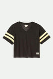 Varsity Football Mesh T Shirt - Washed Black