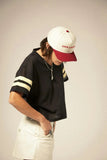 Varsity Football Mesh T Shirt - Washed Black