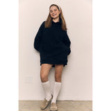 Organic Cotton Terry Hoodie Dress - Black