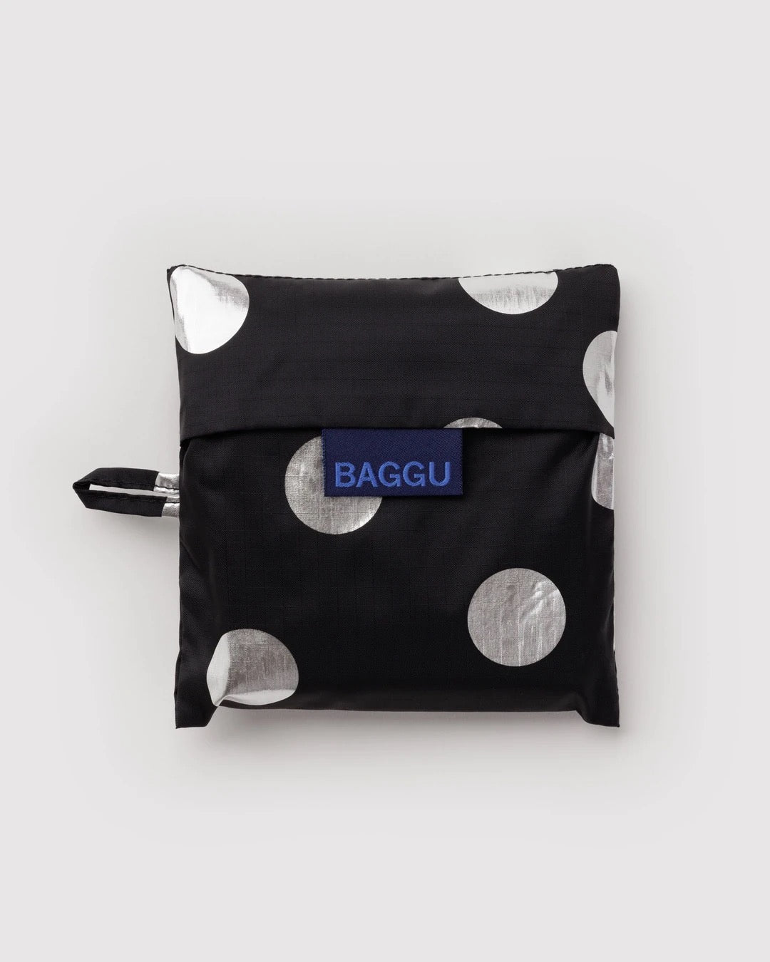 Standard Baggu - Silver Metallic Polka Dot