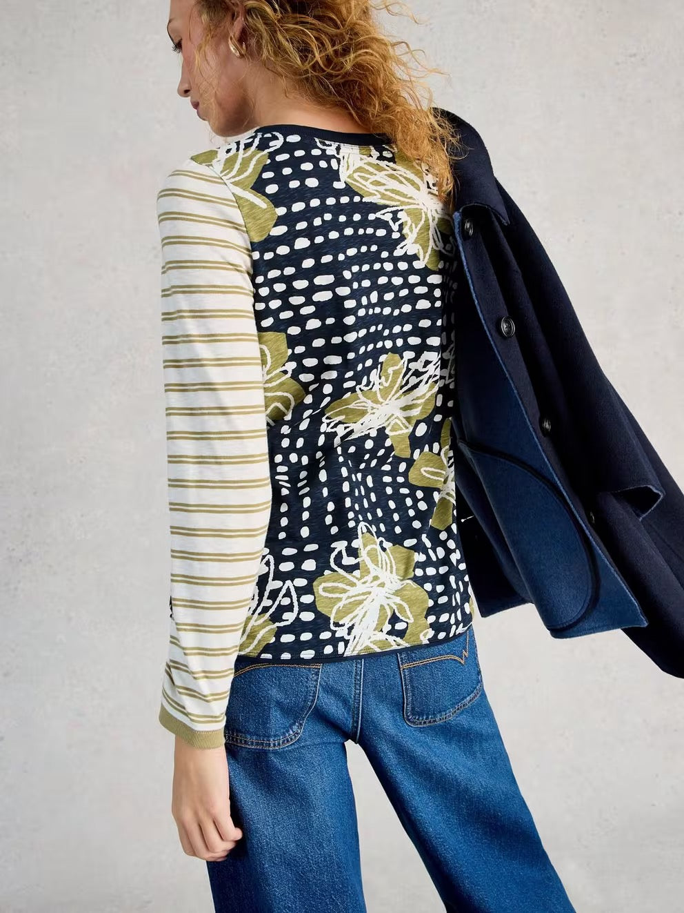 Clara Long Sleeve Tee - Green Print