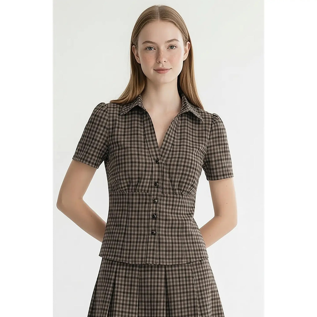 Baby Plaid Cutie Shirt - Black Check Plaid