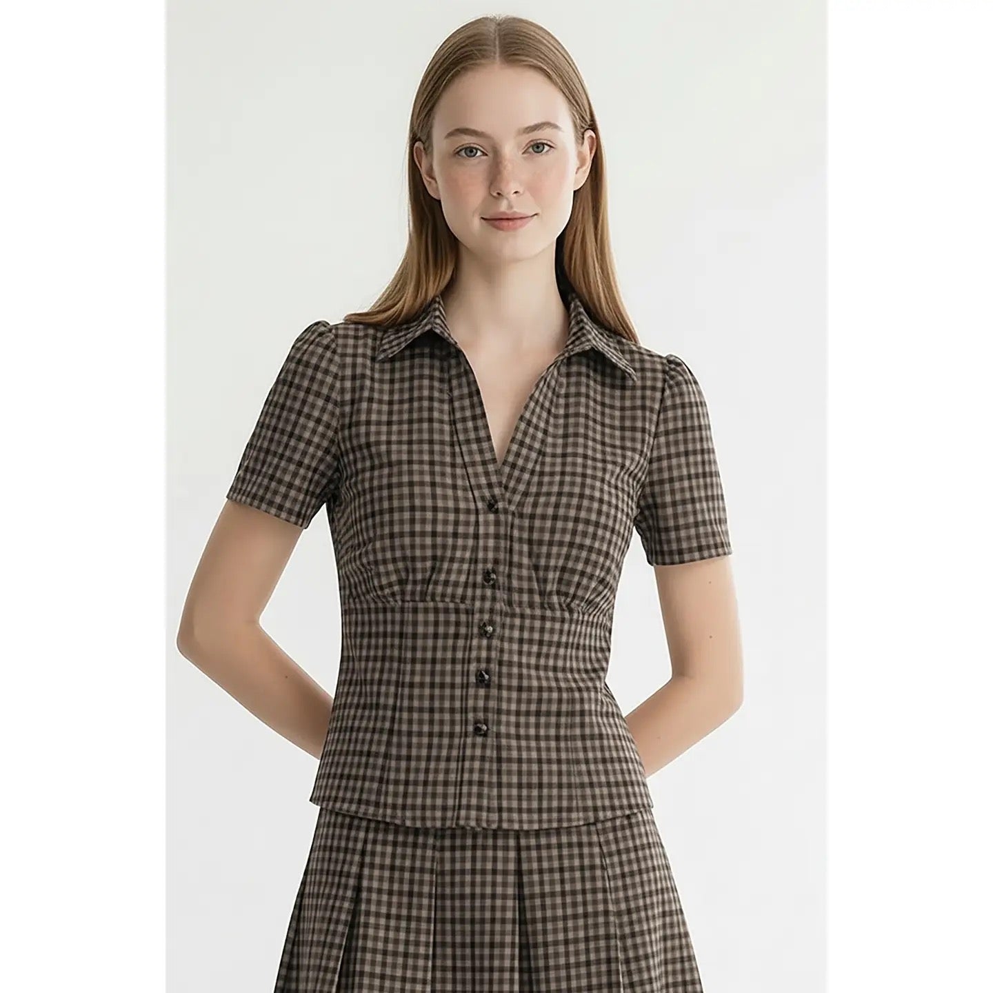 Baby Plaid Cutie Shirt - Black Check Plaid