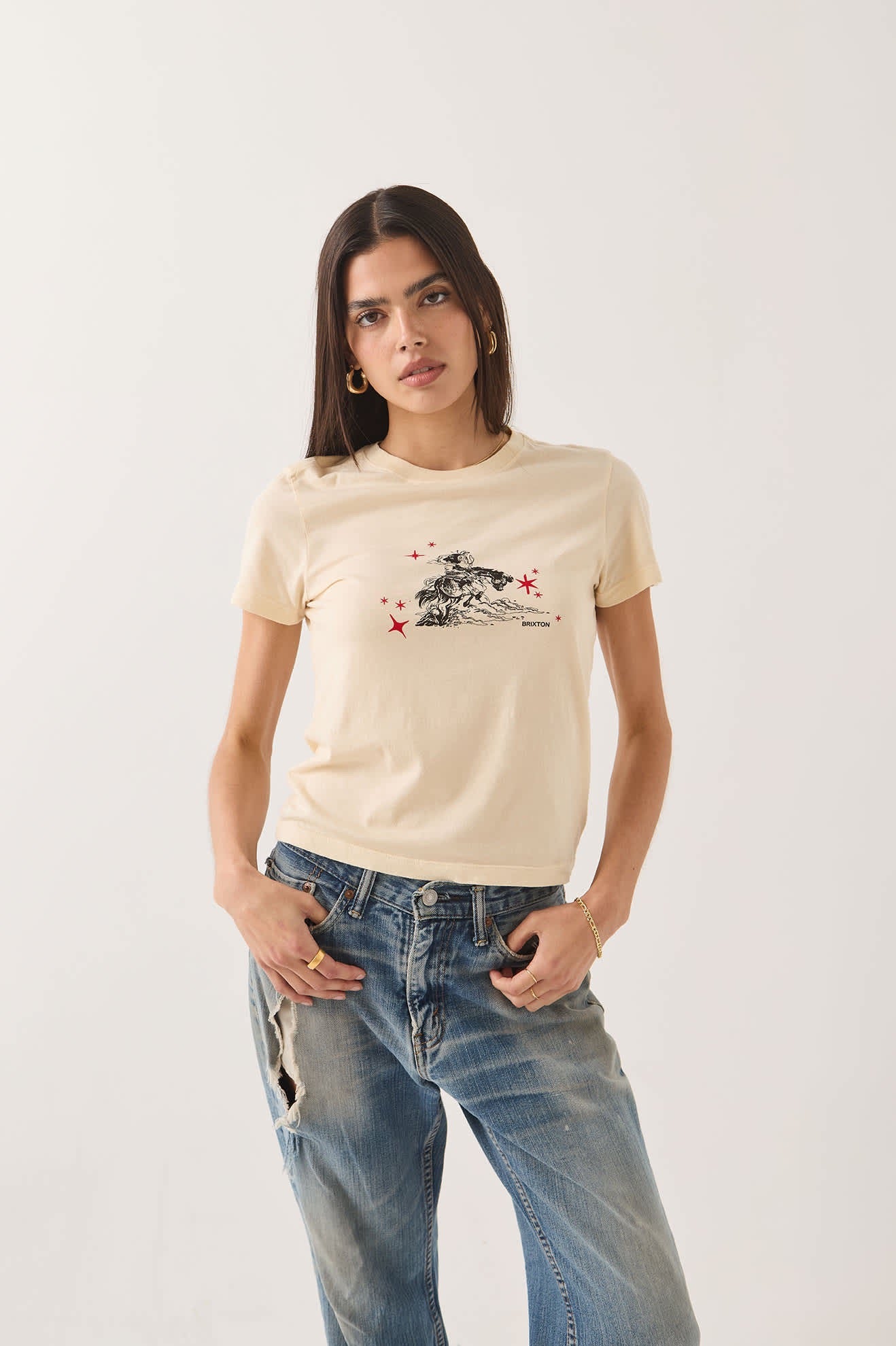 Mid Century Ranch Slim Crew Tee - Whitecap