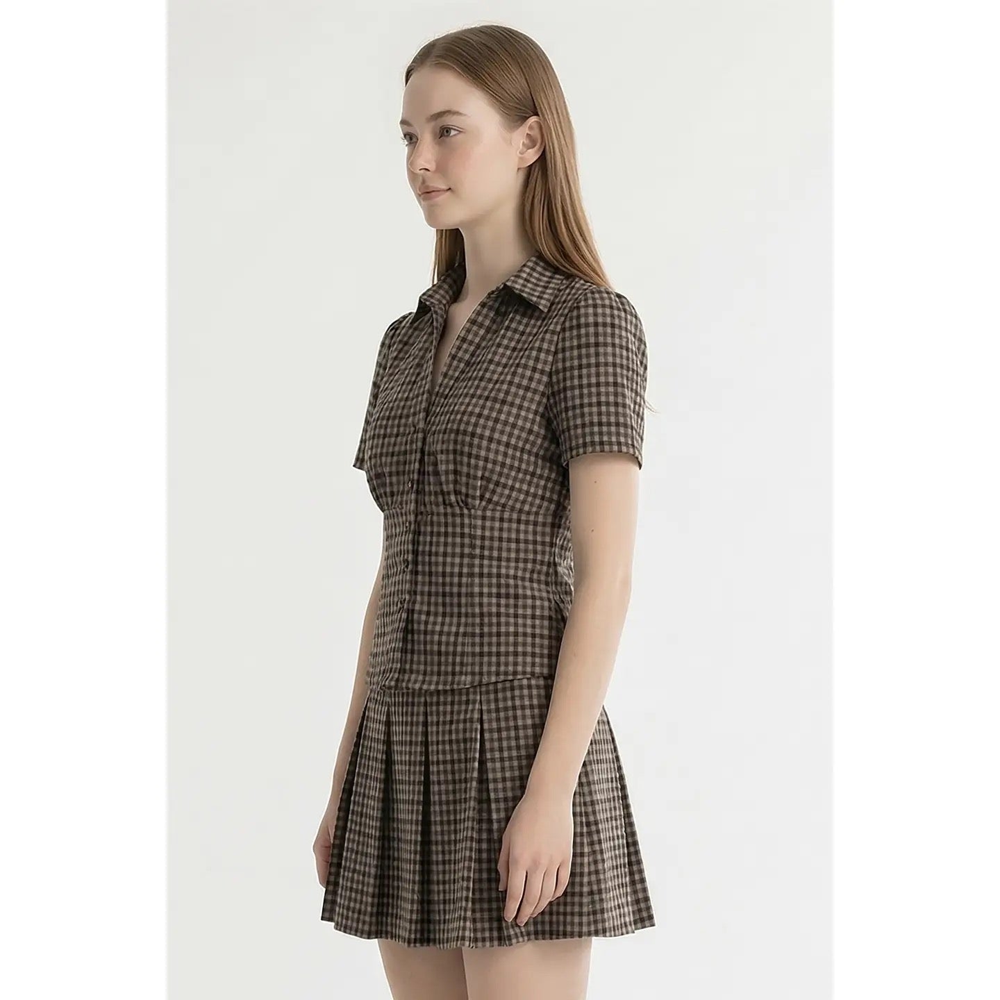 Baby Plaid Cutie Shirt - Black Check Plaid