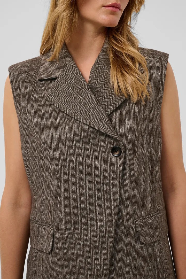 Kango Waistcoat - Ganache Herringbone
