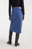 Wavy Denim Midi Skirt