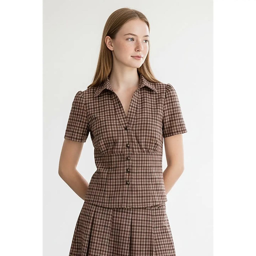 Baby Plaid Cutie Shirt - Black Check Plaid