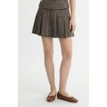 Low Waist Plaid Tennis Skirt - Black Check Plaid