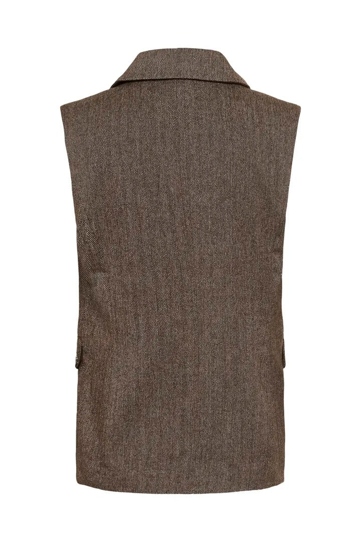 Kango Waistcoat - Ganache Herringbone