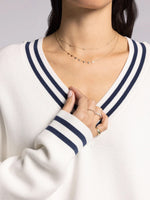 Rebecca Sweater - Ivory/Navy