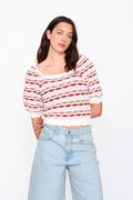 Scalloped Short Sleeve Pullover