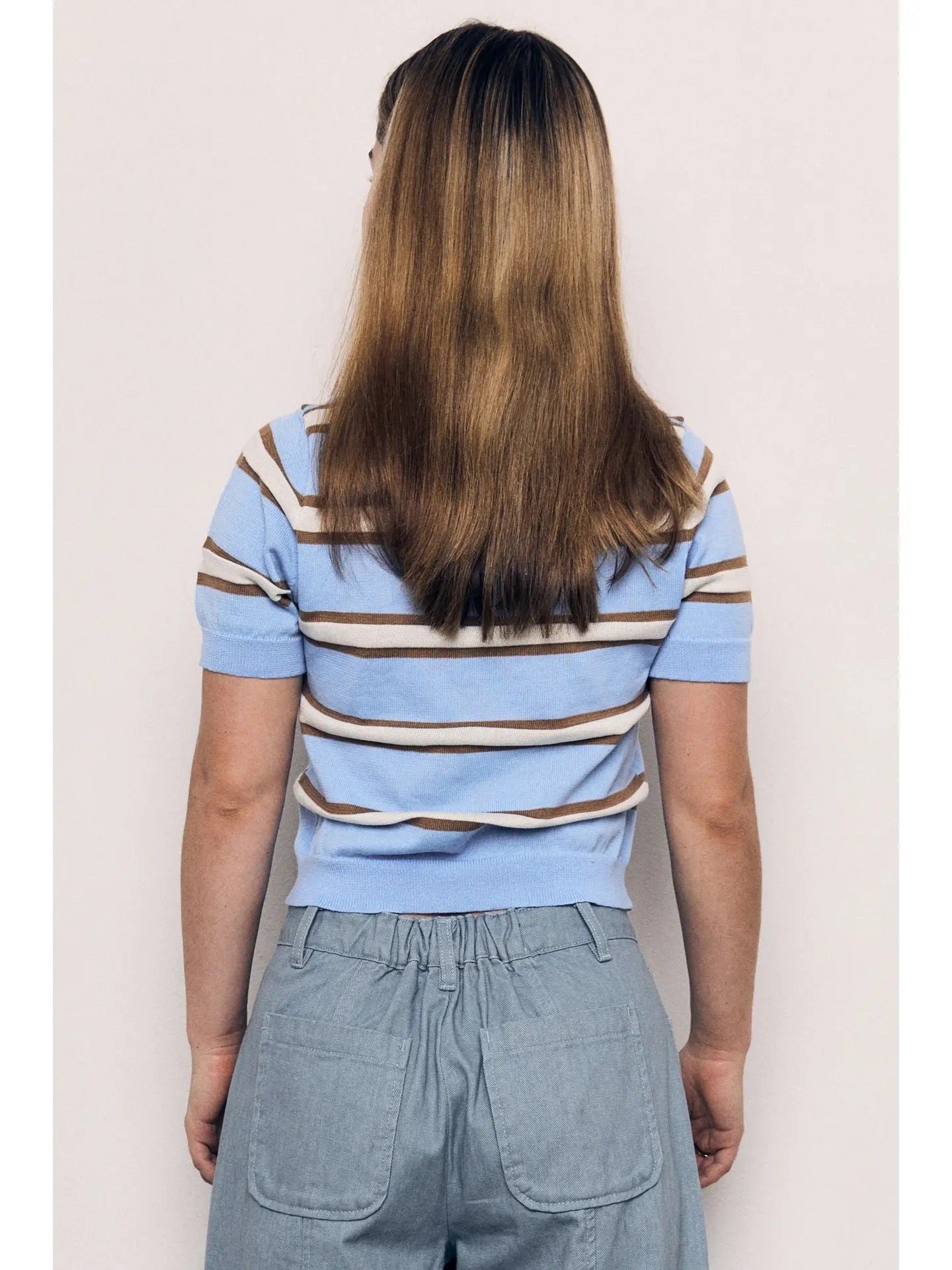 Striped Cropped Lightweight Summer Sweater