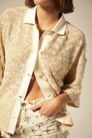 Camp Mesh Button Down Short Sleeve - Off White