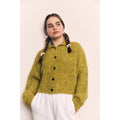 Mohair Seamless Button Cardigan - Lime